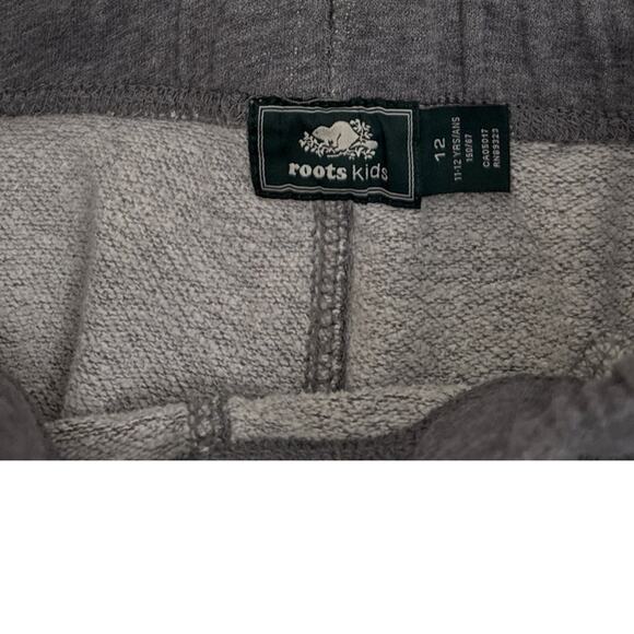 ROOTS Sweatpants Gray Maroon Logo Joggers Size Youth 12 - Picture 3 of 3